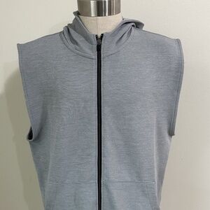 FootJoy Heather Gray Full Zip Hooded Men's Golf Vest Sz L